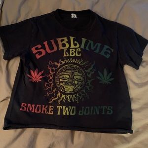 Sublime crop tee shirt “Smoke Two Joints” graphic